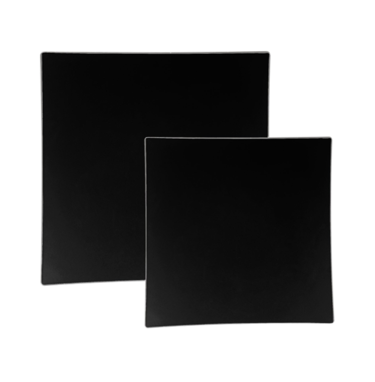 Luxe Square Black • Silver Plastic Plates