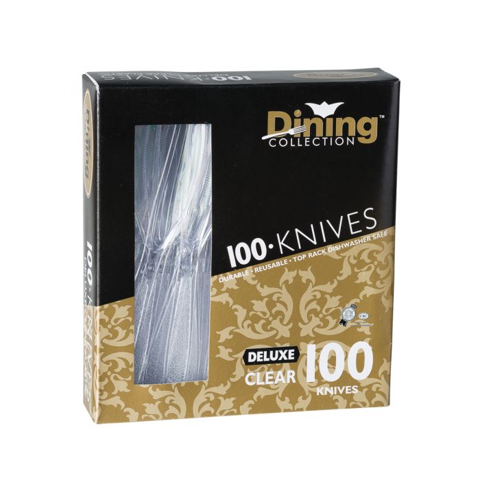 Deluxe Clear Plastic Knives (100 count)