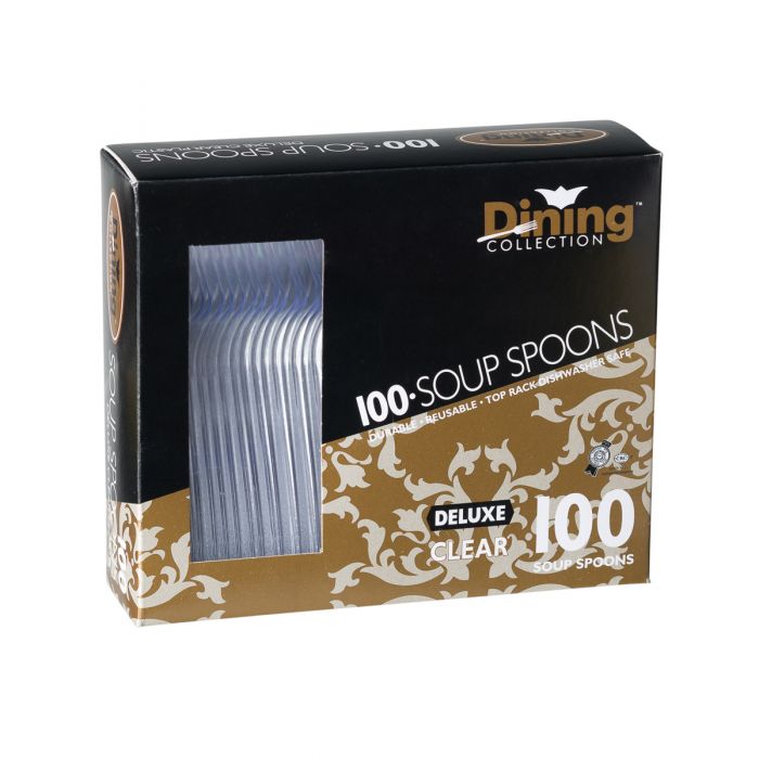 Deluxe Clear Plastic Soup Spoons (100 count)