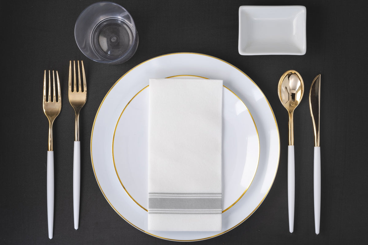 Trendables White/Gold Cutlery (20 Count)